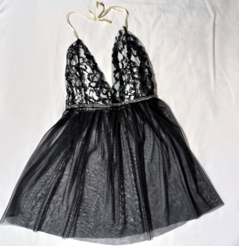 لباس خواب خاص مشکی توری