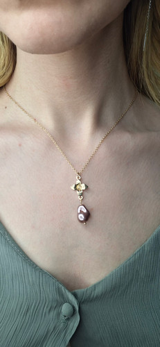 گردنبند گل و مروارید باروک ضد حساسیت