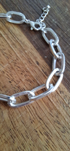 دستبند زنانه زنجیر درشت نقره ای