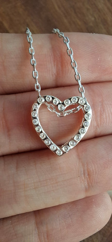 گردنبند قلب نگین دار خارجی وارداتی