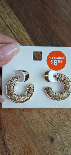 ارزانترین گوشواره حلقه ای ابکاری طلا