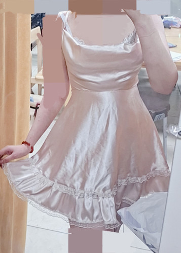 پیراهن ساتن پشت بندی بای مهمانی و عروسی